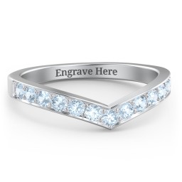 Vanessa Band Ring in 925 Sterling Silver with Blue Topaz