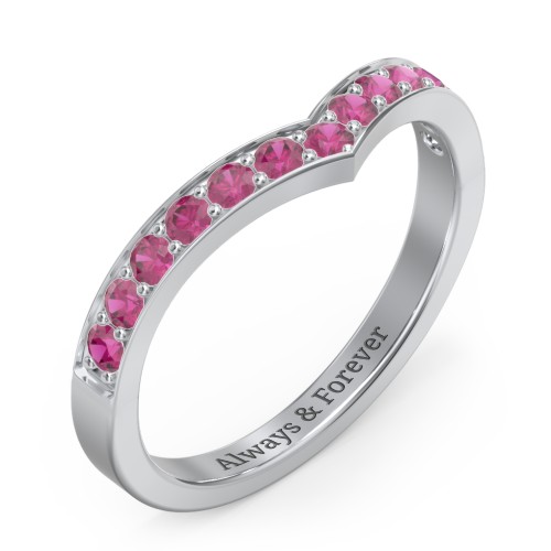 Vanessa Band Ring – Sterling Silver with Ruby