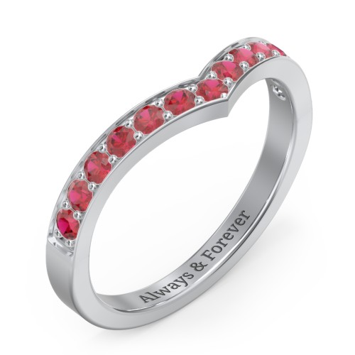 Vanessa Band Ring – Sterling Silver with Garnet
