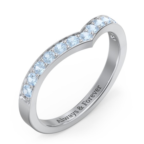 Vanessa Band Ring – Sterling Silver with Blue Topaz