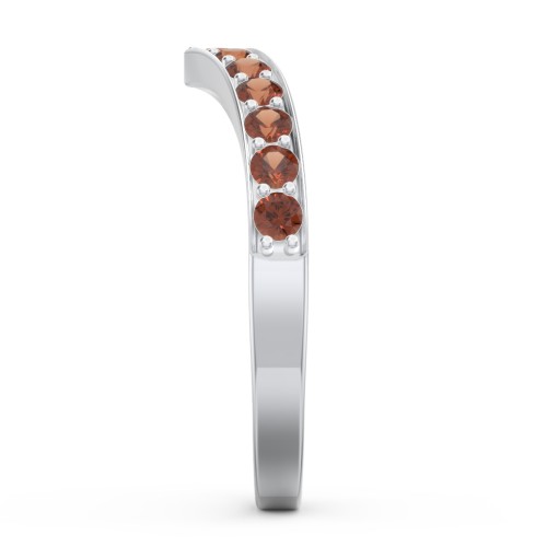 Vanessa Band Ring – Sterling Silver with Garnet