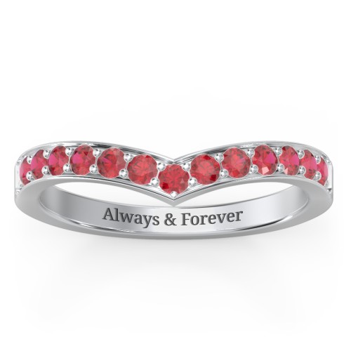 Vanessa Band Ring – Sterling Silver with Garnet