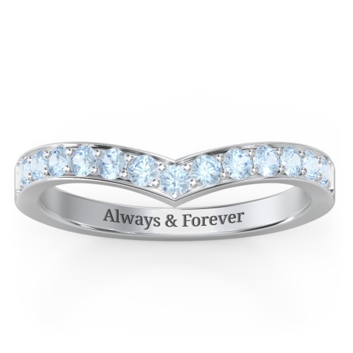 Vanessa Band Ring – Sterling Silver with Blue Topaz
