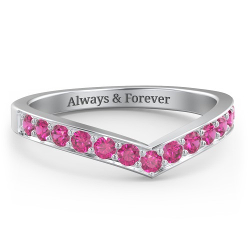 Vanessa Band Ring – Sterling Silver with Ruby