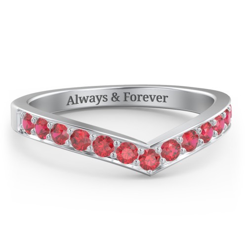 Vanessa Band Ring – Sterling Silver with Garnet