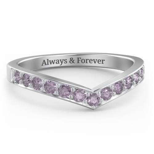 Vanessa Band Ring – Sterling Silver with Alexandrite