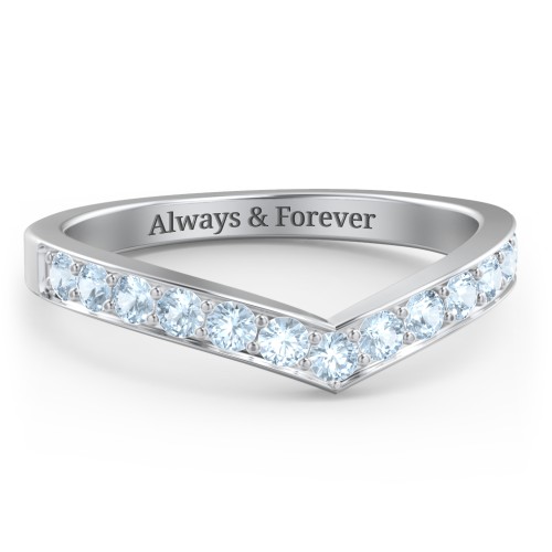 Vanessa Band Ring – Sterling Silver with Blue Topaz