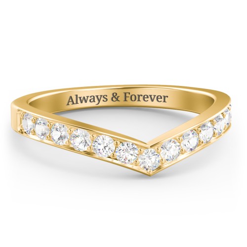 Vanessa Band Ring – 10K Yellow Gold with Cubic Zirconia