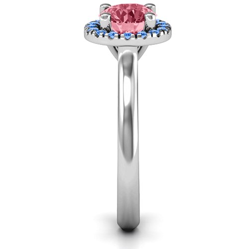 Cherish Her Ring – Sterling Silver with Red Premium Zirconia and Fancy Blue Premium Zirconia
