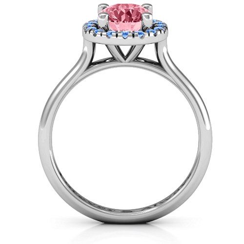 Cherish Her Ring – Sterling Silver with Red Premium Zirconia and Fancy Blue Premium Zirconia