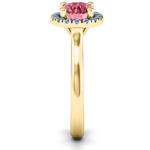 Cherish Her Ring – 10K Yellow Gold with Red Premium Zirconia and Fancy Blue Premium Zirconia