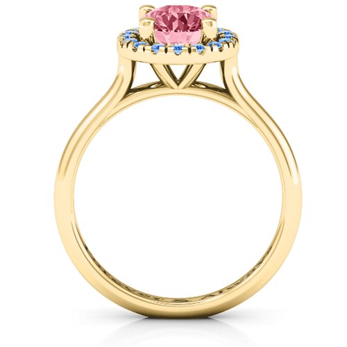 Cherish Her Ring – 10K Yellow Gold with Red Premium Zirconia and Fancy Blue Premium Zirconia
