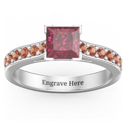 Janelle Princess Cut Ring in 925 Sterling Silver