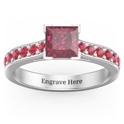 Janelle Princess Cut Ring in 925 Sterling Silver