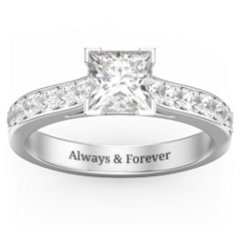 Janelle Princess Cut Ring – 10K Rose Gold with White Premium Zirconia and Cubic Zirconia