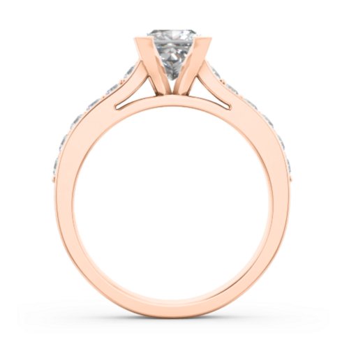 Janelle Princess Cut Ring – 10K Rose Gold with White Premium Zirconia and Cubic Zirconia