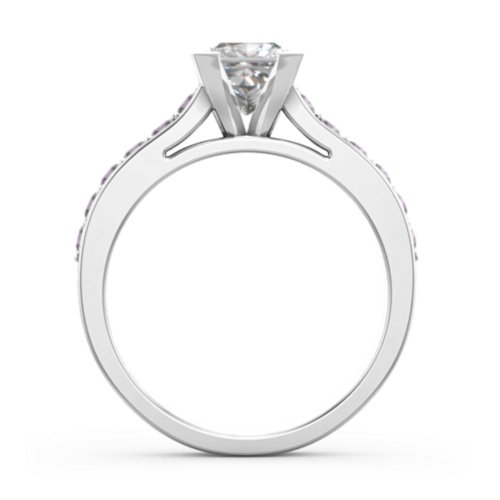 Janelle Princess Cut Ring – Sterling Silver with White Premium Zirconia and Alexandrite
