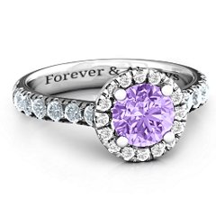 Milana Ring – Sterling Silver with Amethyst Premium Zirconia, Cubic Zirconia, and White Premium Zirconia