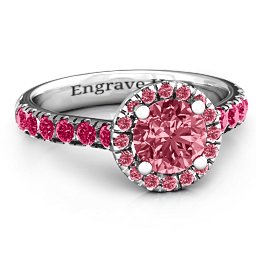 Milana Ring in 925 Sterling Silver with Red Premium Zirconia and Ruby