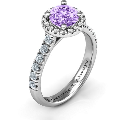 Milana Ring – Sterling Silver with Amethyst Premium Zirconia, Cubic Zirconia, and White Premium Zirconia