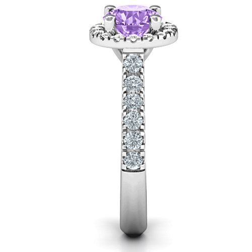 Milana Ring – Sterling Silver with Amethyst Premium Zirconia, Cubic Zirconia, and White Premium Zirconia