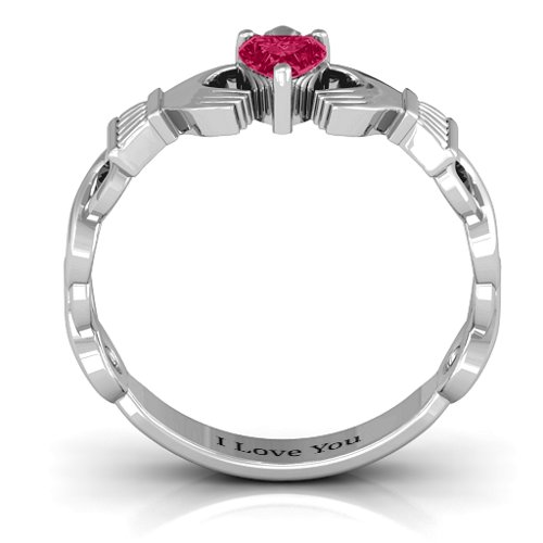 Infinity Claddagh with Heart Stone Ring