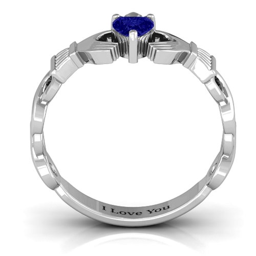 Infinity Claddagh with Heart Stone Ring