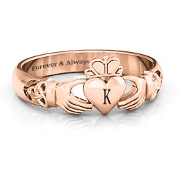 Celtic Knotted Claddagh Ring in 10K Solid Rose Gold