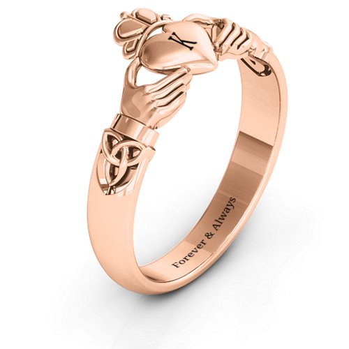 Celtic Knotted Claddagh Ring – 10K Rose Gold