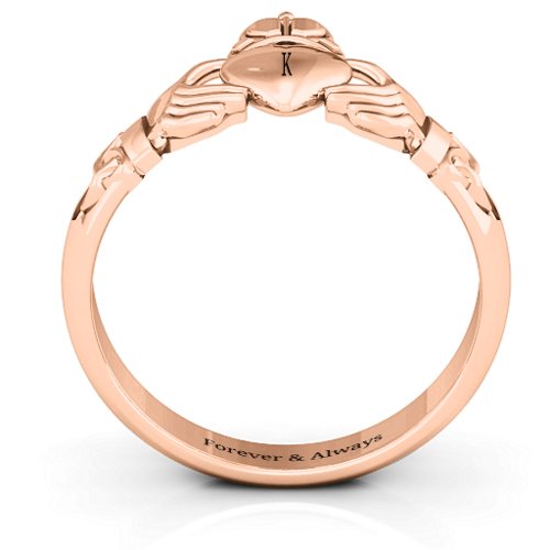Celtic Knotted Claddagh Ring – 10K Rose Gold