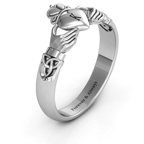 Celtic Knotted Claddagh Ring – Sterling Silver