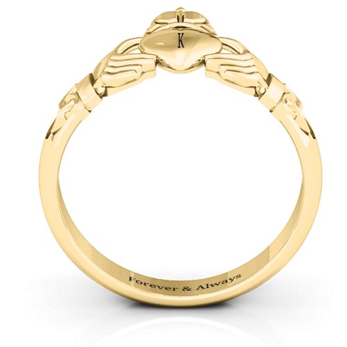 Celtic Knotted Claddagh Ring – 10K Yellow Gold