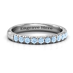 Love All Around Ring in 925 Sterling Silver with Aquamarine
