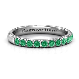 Love All Around Ring in 925 Sterling Silver with Emerald
