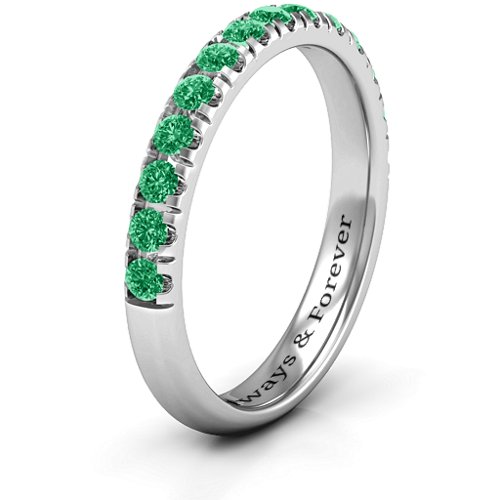 Love All Around Ring – Sterling Silver with Emerald