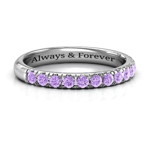 Love All Around Ring – 10K White Gold with Amethyst