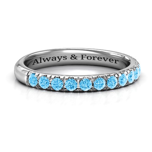 Love All Around Ring – Sterling Silver with Blue Topaz