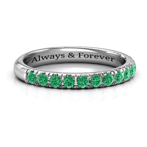 Love All Around Ring – Sterling Silver with Emerald