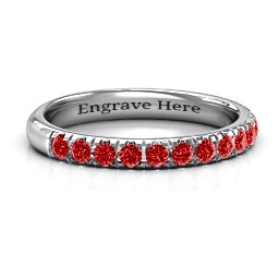 Love All Around Ring in 925 Sterling Silver with Garnet