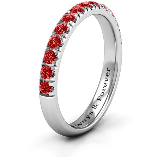 Love All Around Ring – Sterling Silver with Garnet