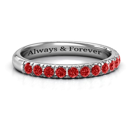 Love All Around Ring – Sterling Silver with Garnet