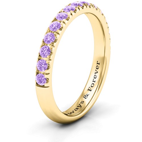 Love All Around Ring – 10K Yellow Gold with Amethyst