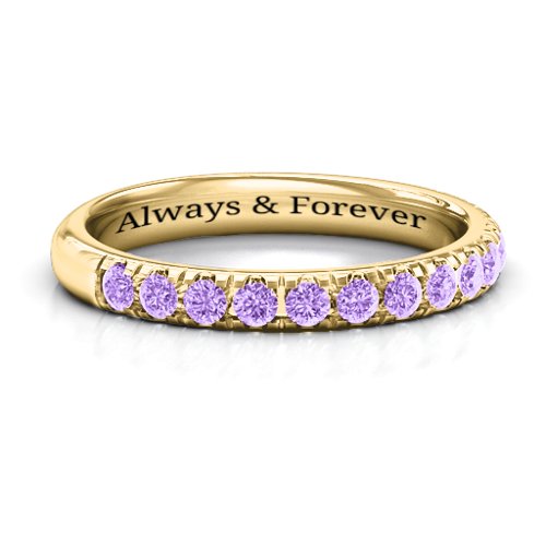 Love All Around Ring – 10K Yellow Gold with Amethyst