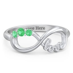 Birthstone Infinity Love Ring