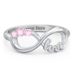 Birthstone Infinity Love Ring