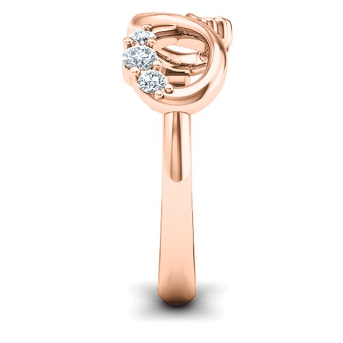 Mom's Infinite Love with Stones Ring – 10K Rose Gold with Cubic Zirconia