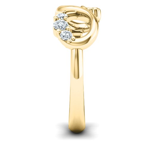 Mom's Infinite Love with Stones Ring – 10K Yellow Gold with Cubic Zirconia