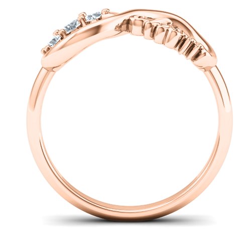Mom's Infinite Love with Stones Ring – 10K Rose Gold with Cubic Zirconia