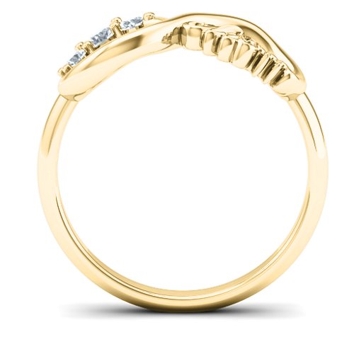 Mom's Infinite Love with Stones Ring – 10K Yellow Gold with Cubic Zirconia