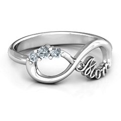Mom's Infinite Love with Stones Ring – Sterling Silver with Cubic Zirconia
